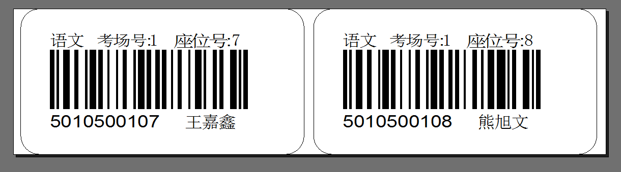 大岭山镇学生考试条码打印,专业打印准考证条码的打印机